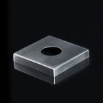 Stainless steel door handle with light source - square rosette