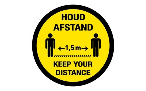 Keep your distance / keep your distance floor sticker international two languages