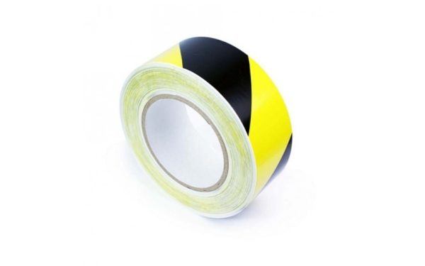 Floor tape 50 mm yellow black striped corona control