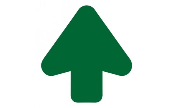 Floor arrow green 200 mm cut out - anti-slip - super grip. Ideal indication of routes
