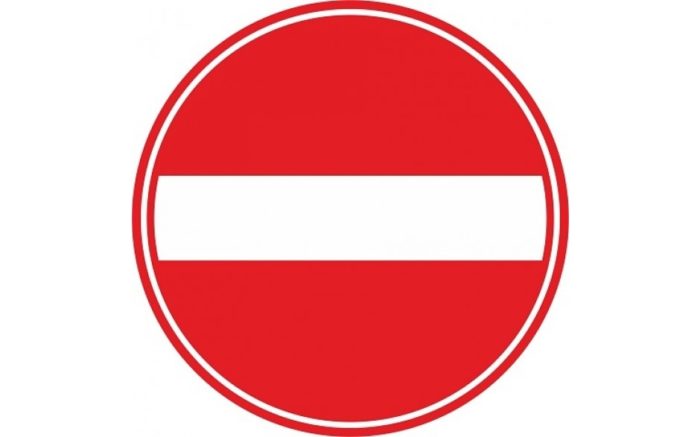 No entrance floor sticker running direction corona