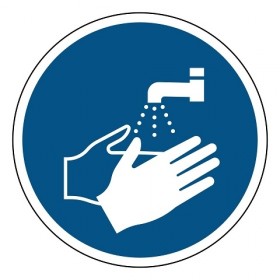 Händewaschen obligatorischer Aufkleber