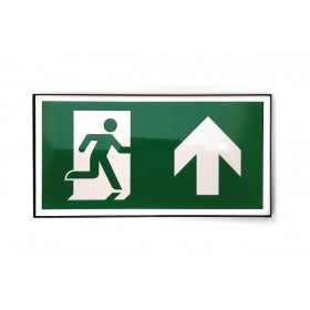 Emergency exit sign straight ahead