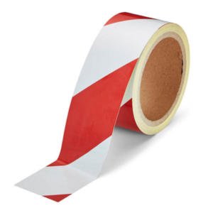 H6601A-Red-White-Hazard-Reflective-Tape-50mm-Roll- heskins - escape route indications