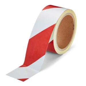 H6601A-Red-White-Hazard-Reflective-Tape-50mm-Roll- heskins - vluchtwegaandiuidingen