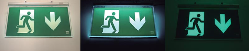 IMPLASER BANLED Glow in the dark - escape route signs